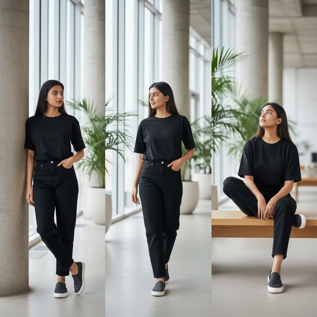 444 Signature Oversize Tee – Black