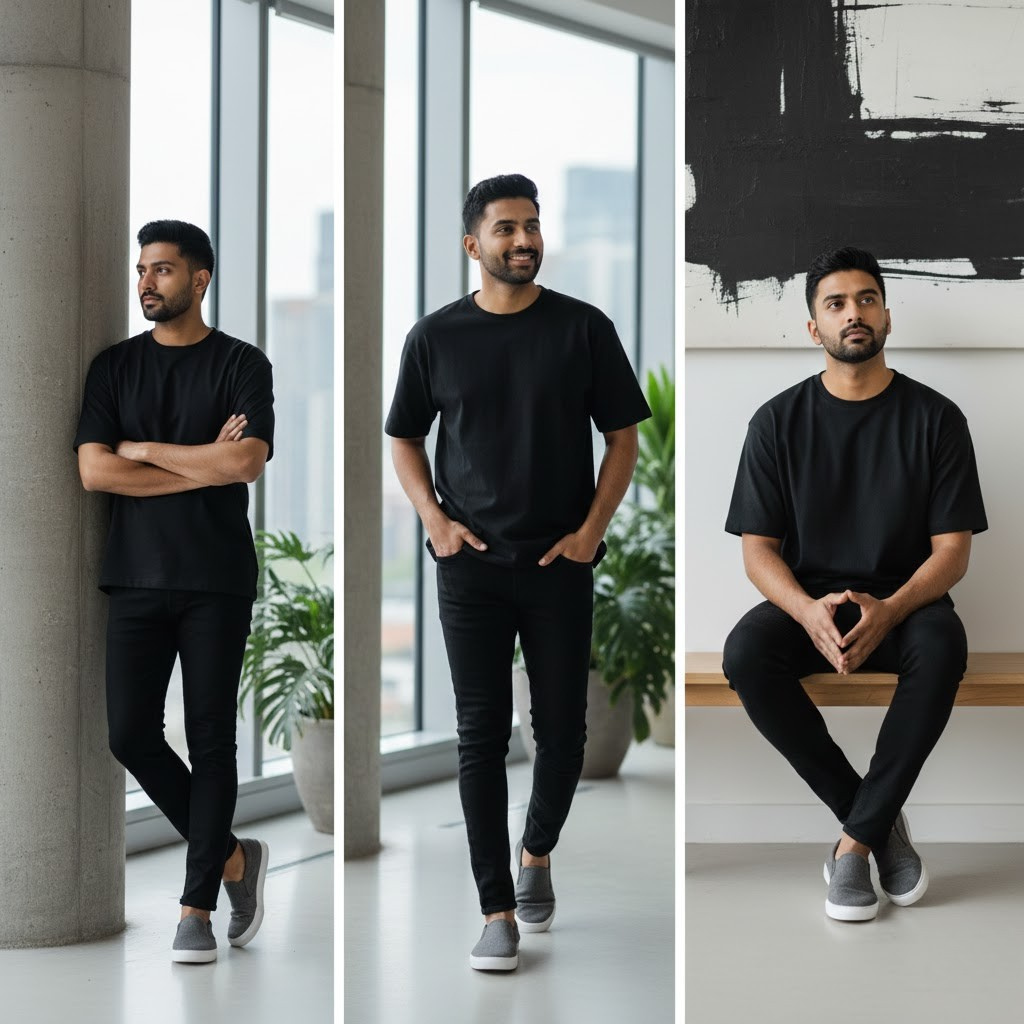 444 Signature Oversize Tee – Black