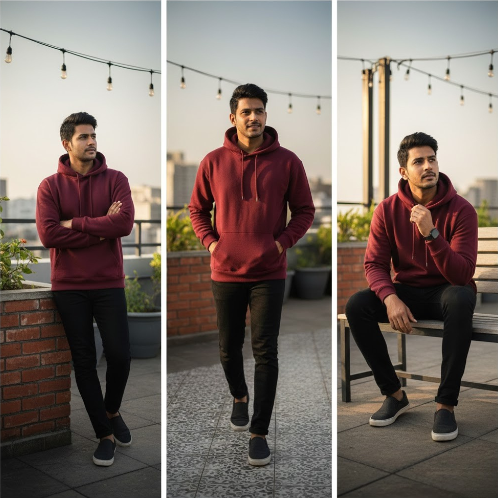 444 Signature Hoodie Drop – Burgundy