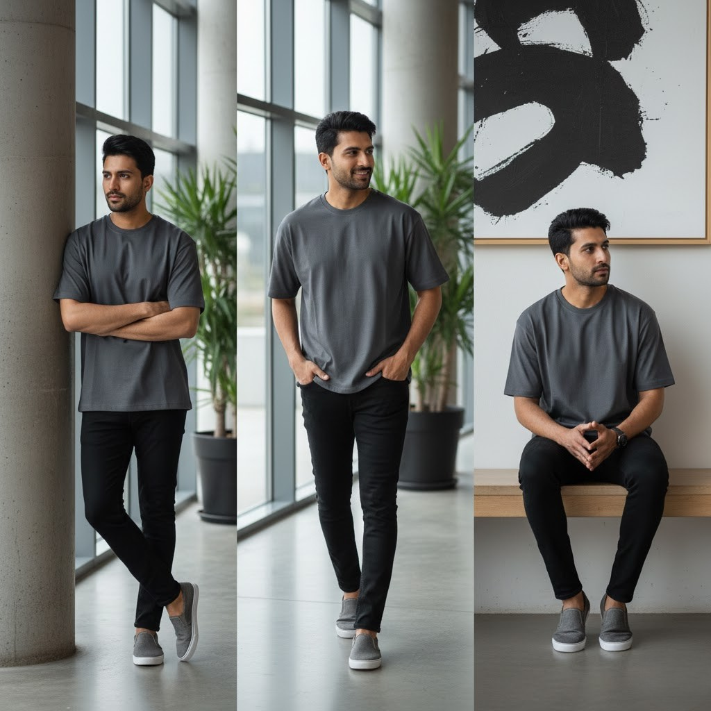 444 Signature Oversize Tee – Graphite