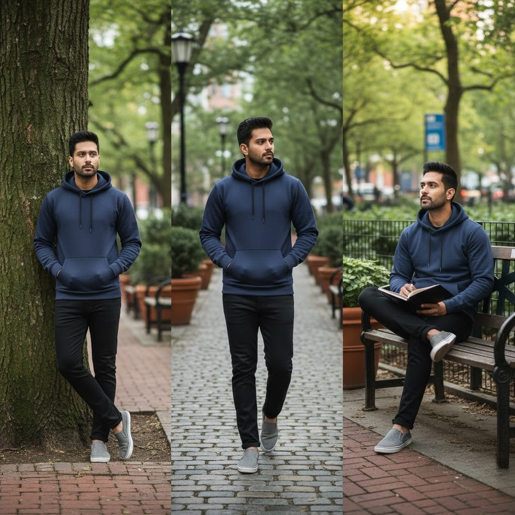 444 Signature Hoodie Drop – Navy Blue