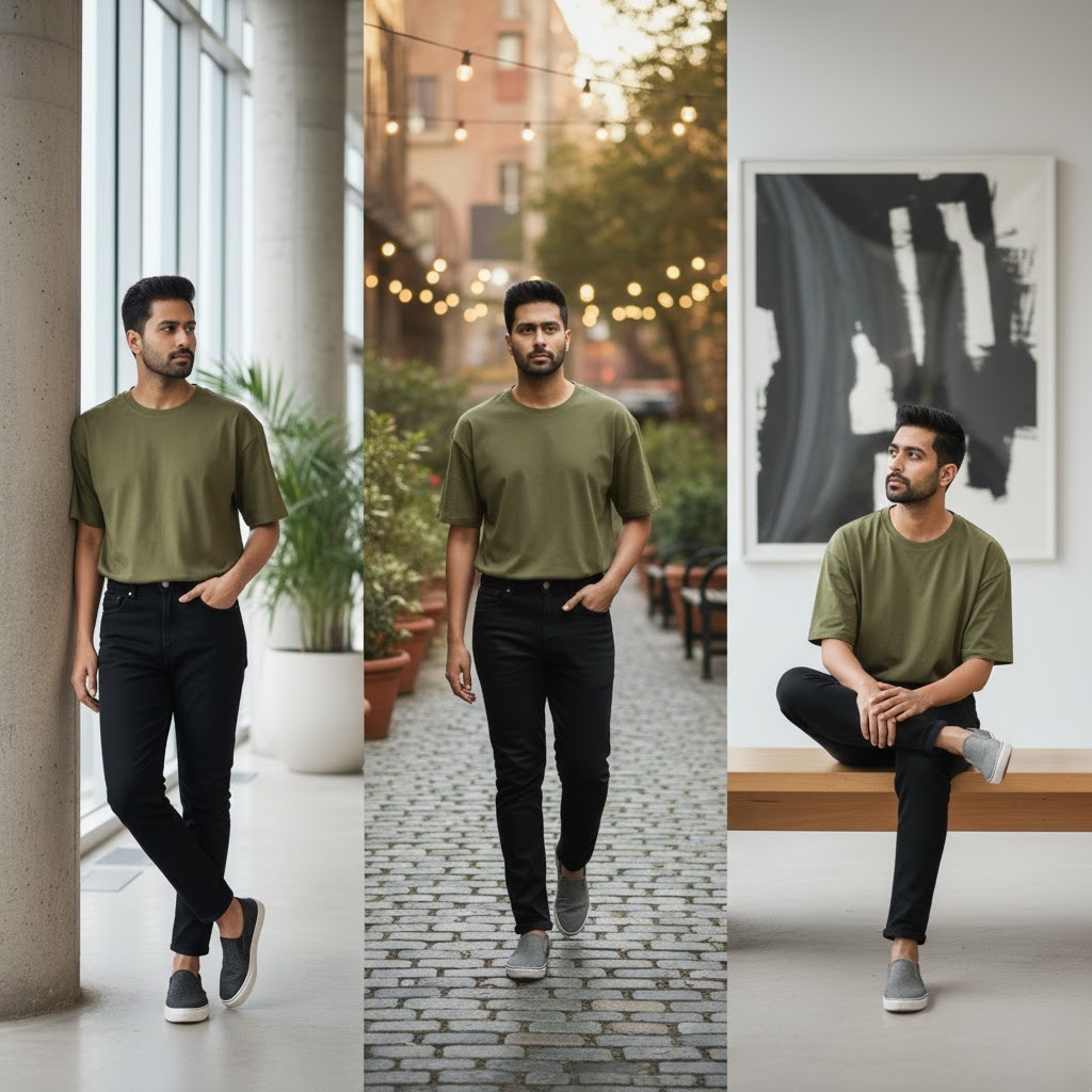 444 Signature Oversize Tee – Olive