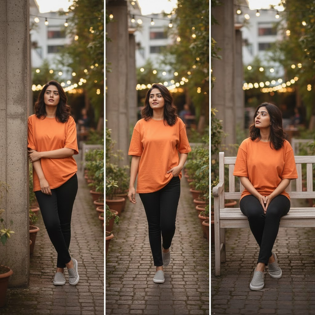 444 Signature Oversize Tee – Ember Orange