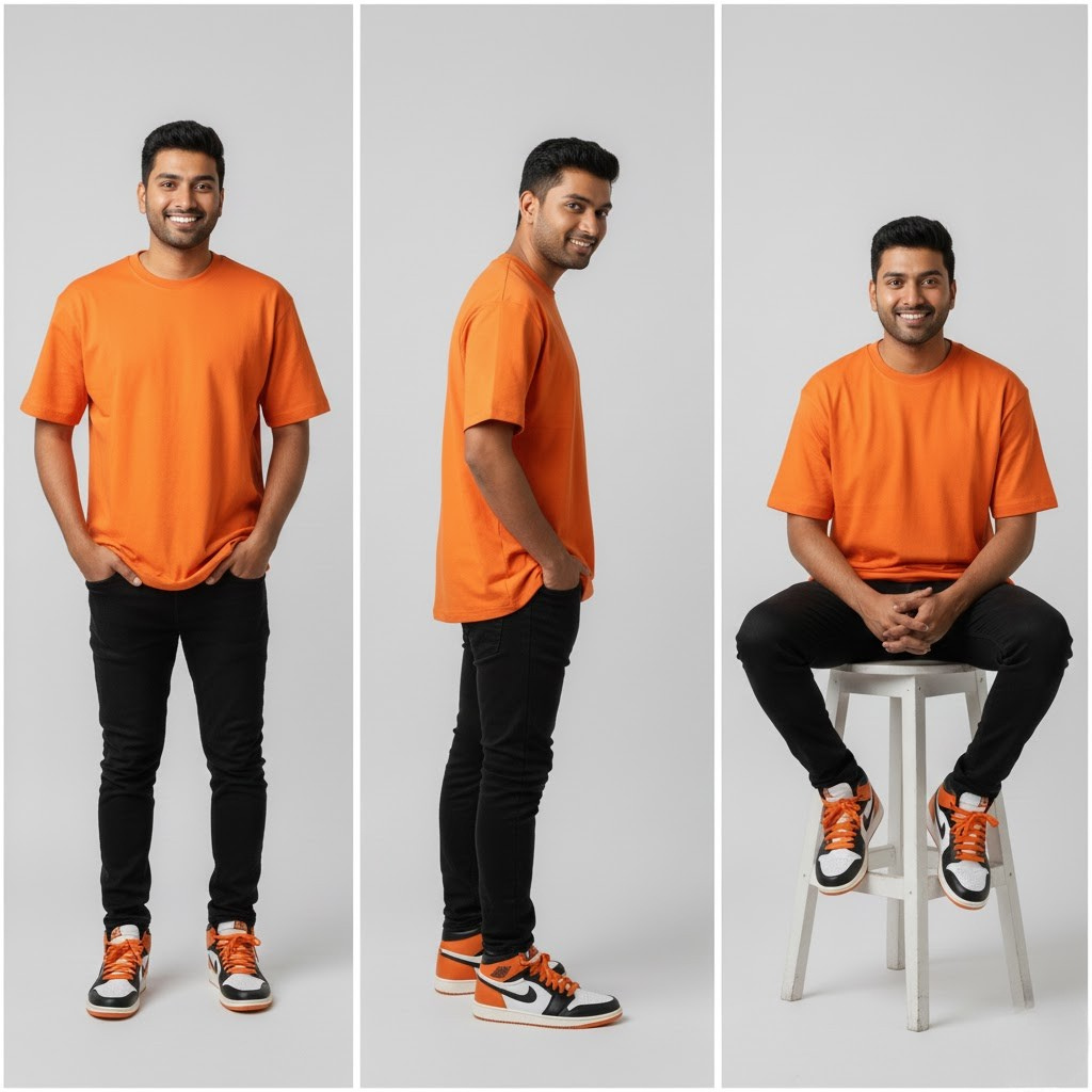 444 Signature Oversize Tee – Ember Orange