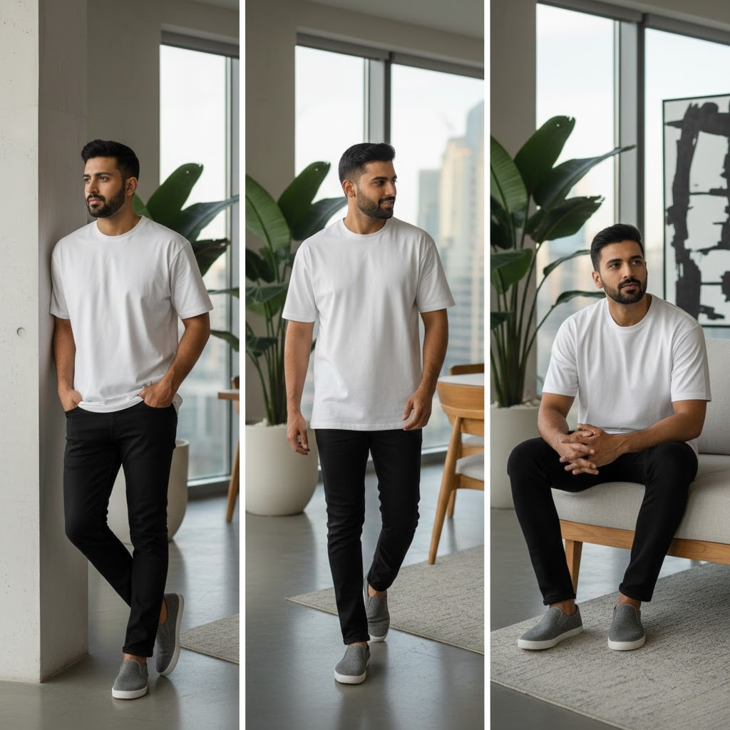 444 Signature Oversize Tee – Pure White